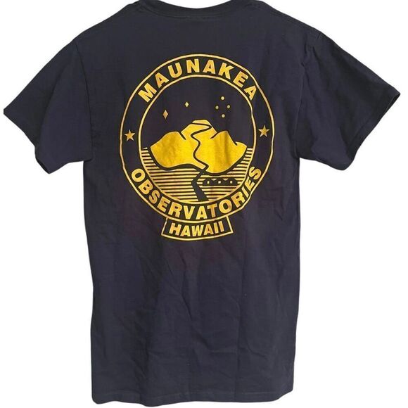 Mauna Kea Observatories Hawai’i Navy Yellow T-Shirt Small - Picture 1 of 4